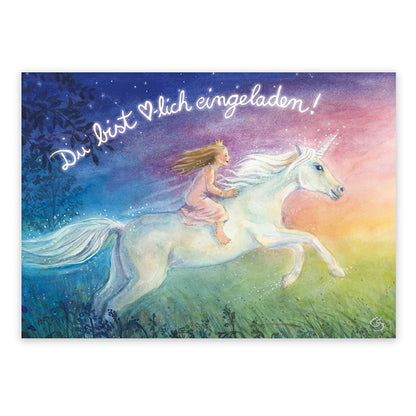 Einladungskarten Einhorn 10 Stück