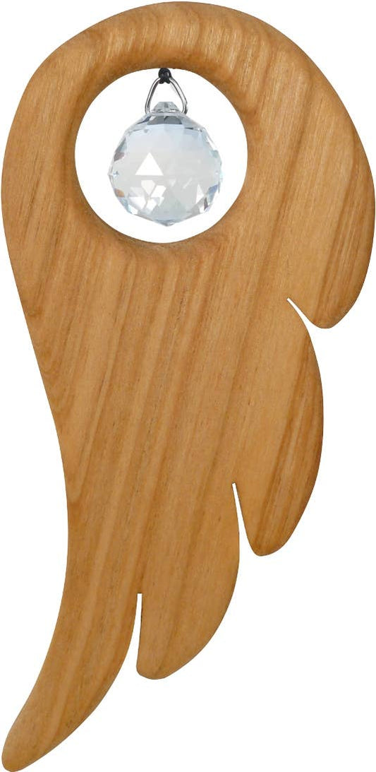 Fensterschmuck - Engelsflügel mit Regenbogen-Kristall