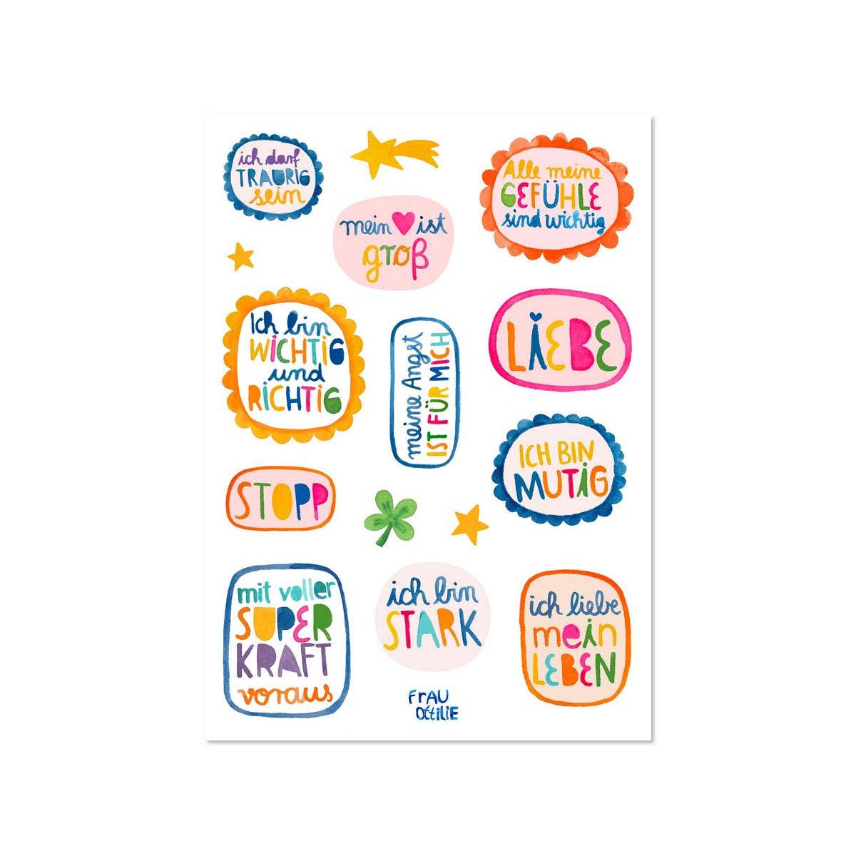 Stickerbogen - Affirmationen (spülmaschinenfest)