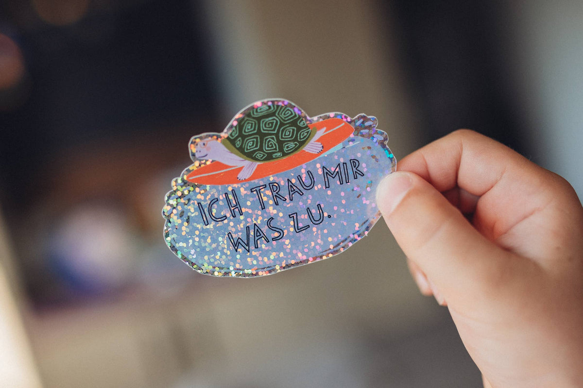 Glitzersticker - Schildkröte - ich trau mir was zu