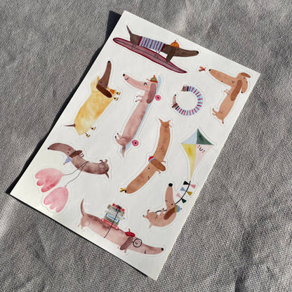 Stickerbogen - Dackel 