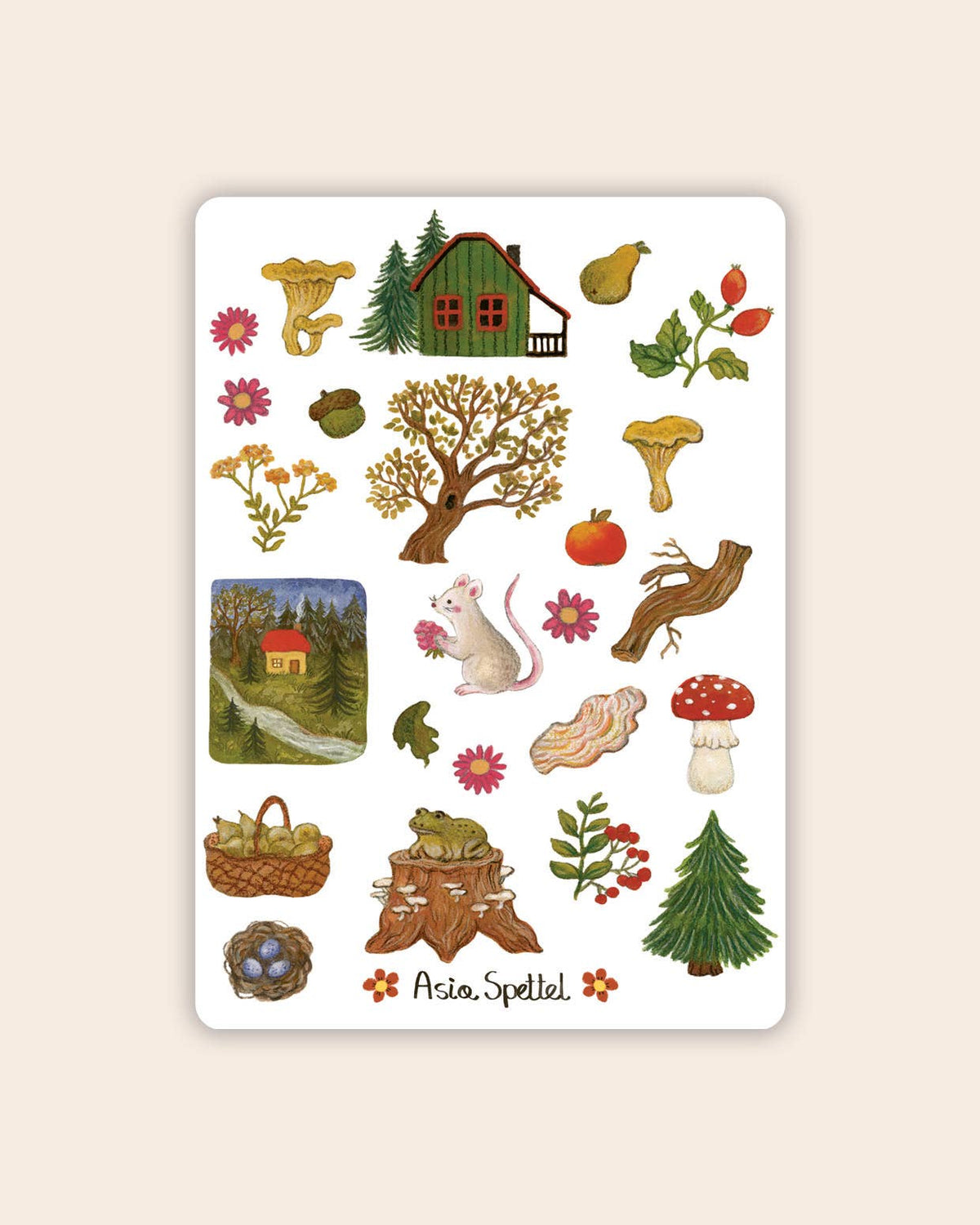 Stickerbogen Augustwald von Asia Spettel A6