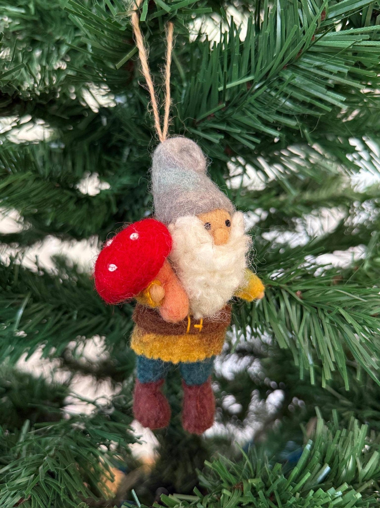 Filzanhänger - Zwerg mit Pilz