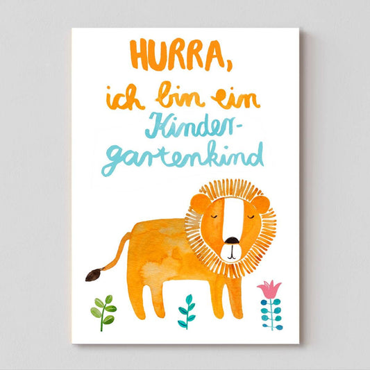 Kindergartenkind mit Löwe A6