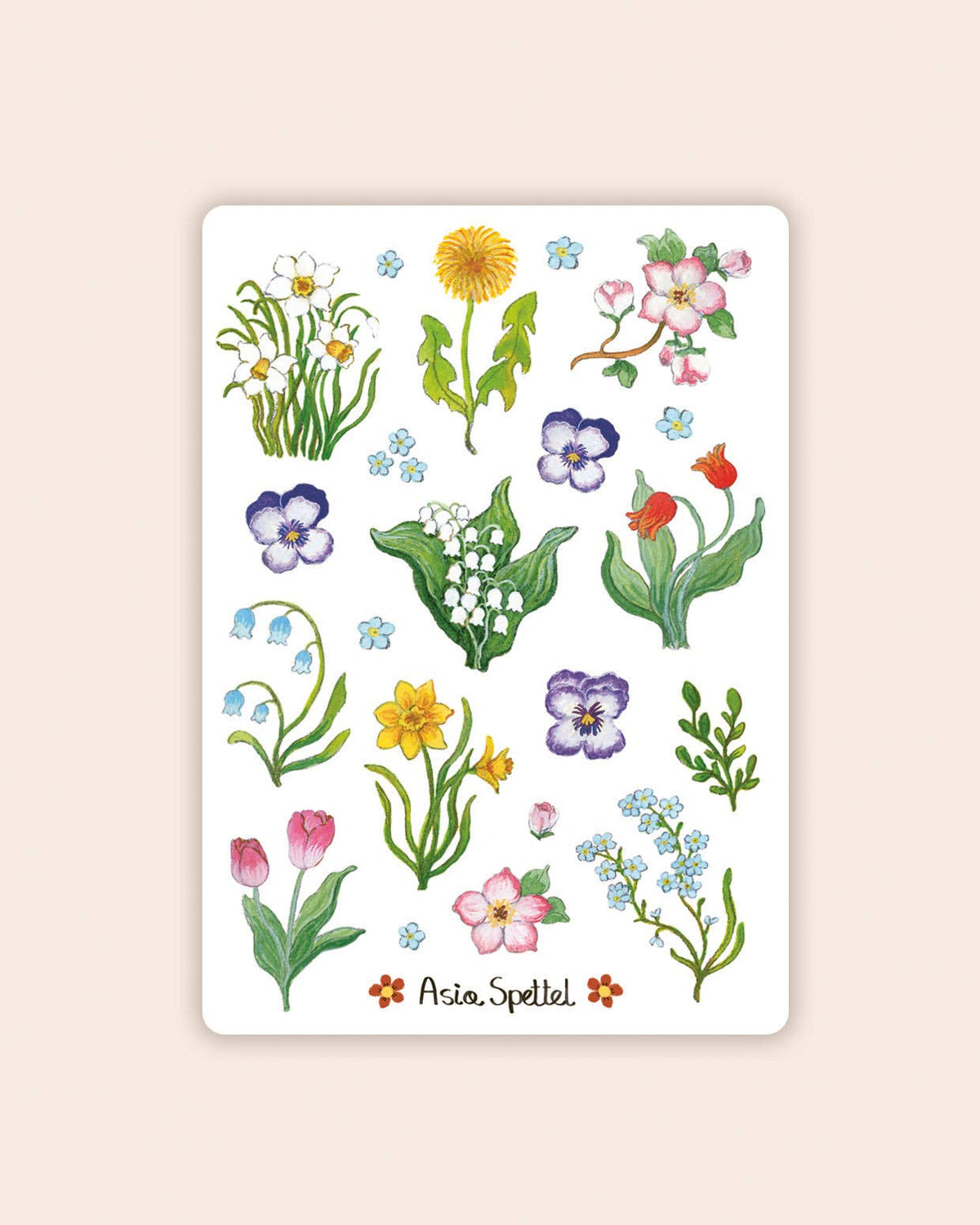Stickerbogen - Frühlingsblumen
