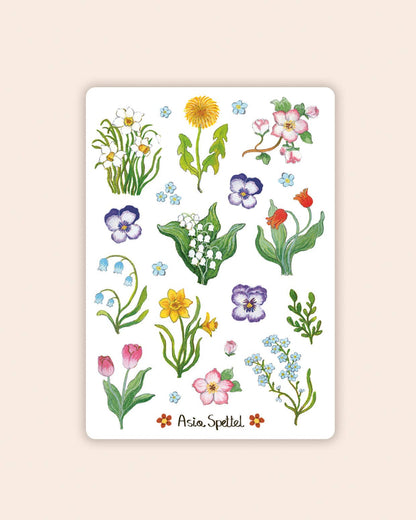 Stickerbogen - Frühlingsblumen
