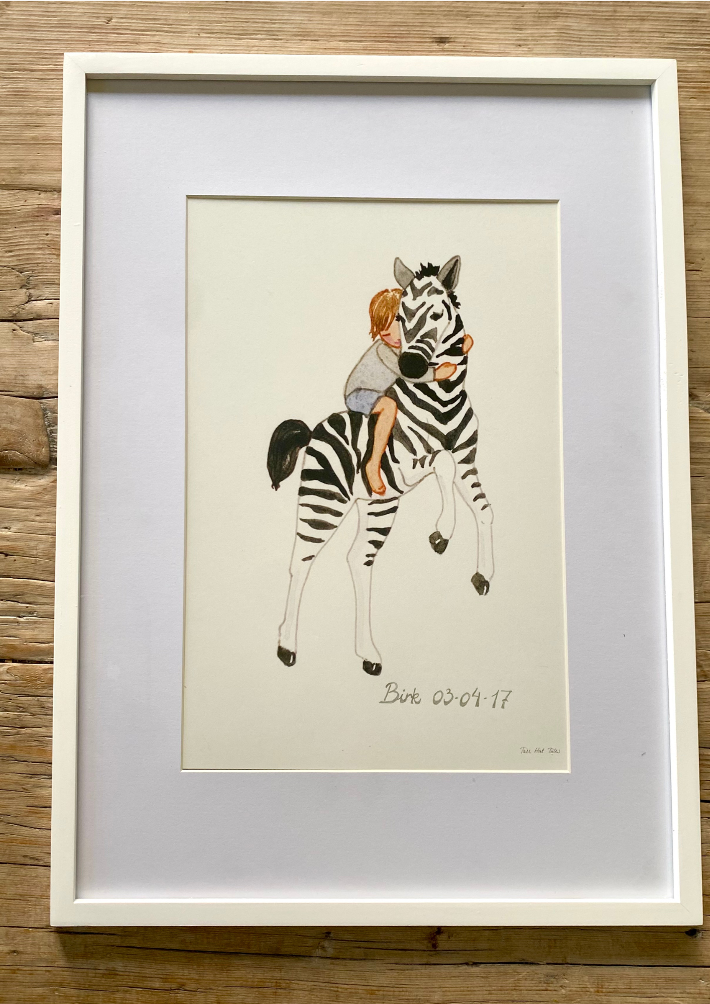 Zebra mit Kind - Poster A4
