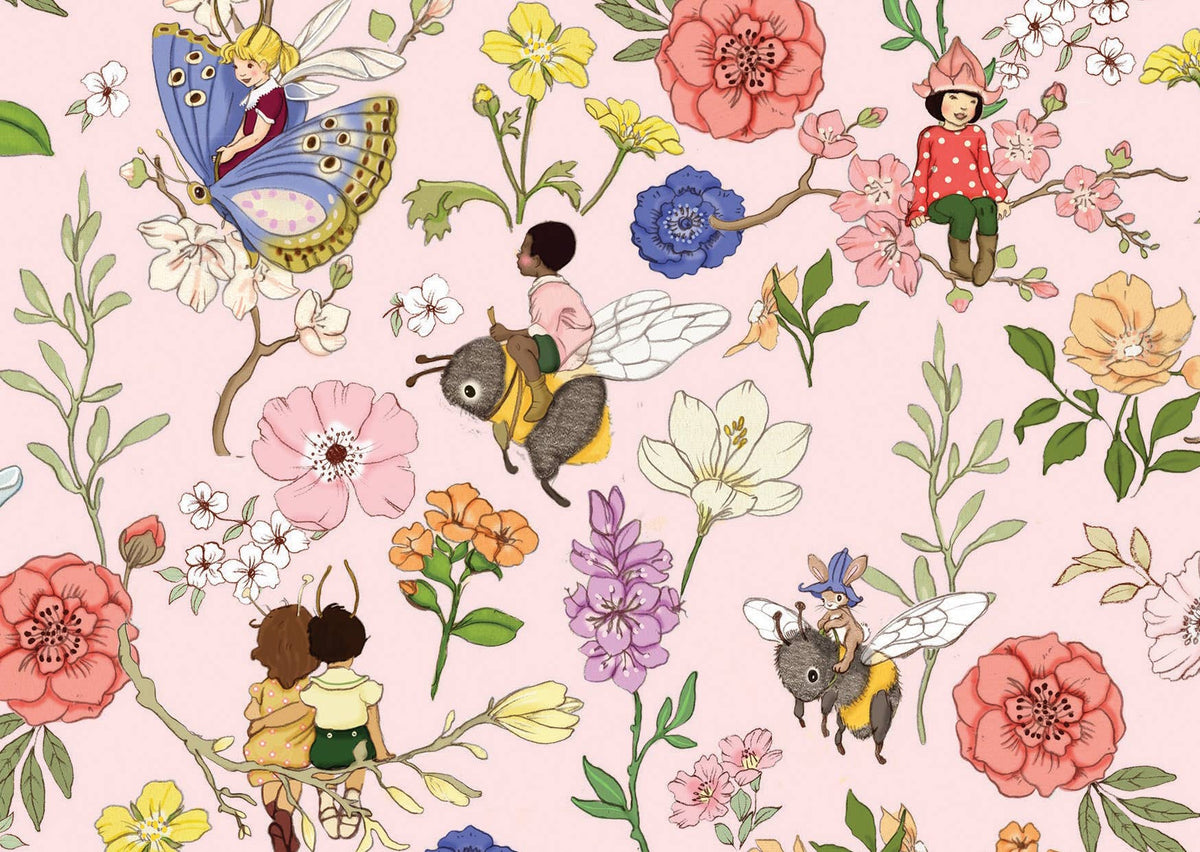 Postkarte Geheimer Käfergarten Pink von Belle & Boo A6