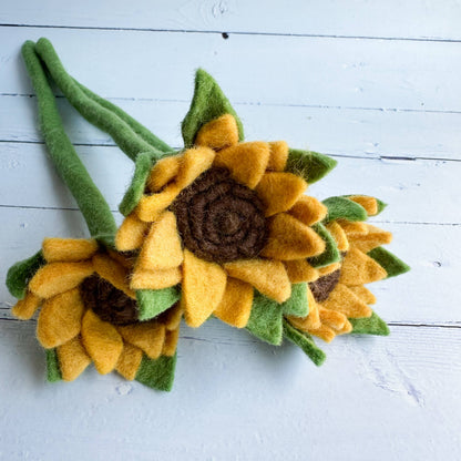 Filzfigur - Sonnenblume mit Stiel
