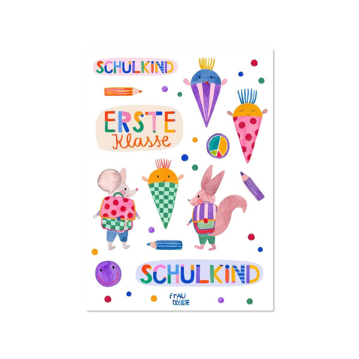 Stickerbogen - Schulkind
