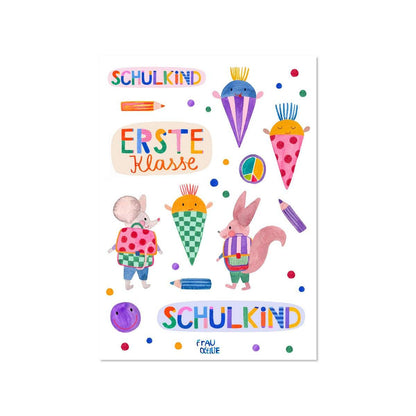 Stickerbogen - Schulkind