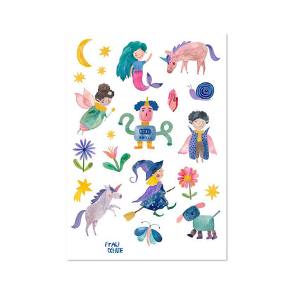 Stickerbogen - Fantastische Wesen
