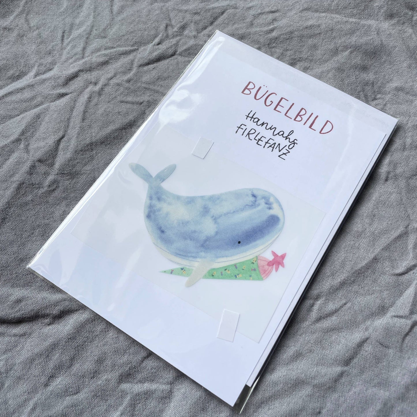 Bügelbild - Einschulung Wal