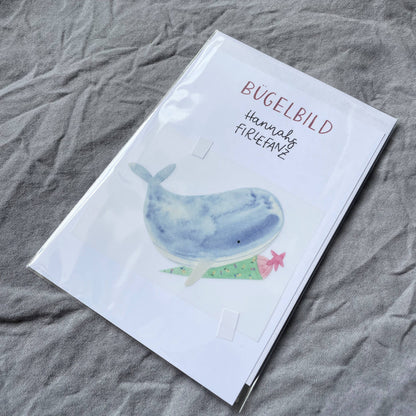Bügelbild - Einschulung Wal