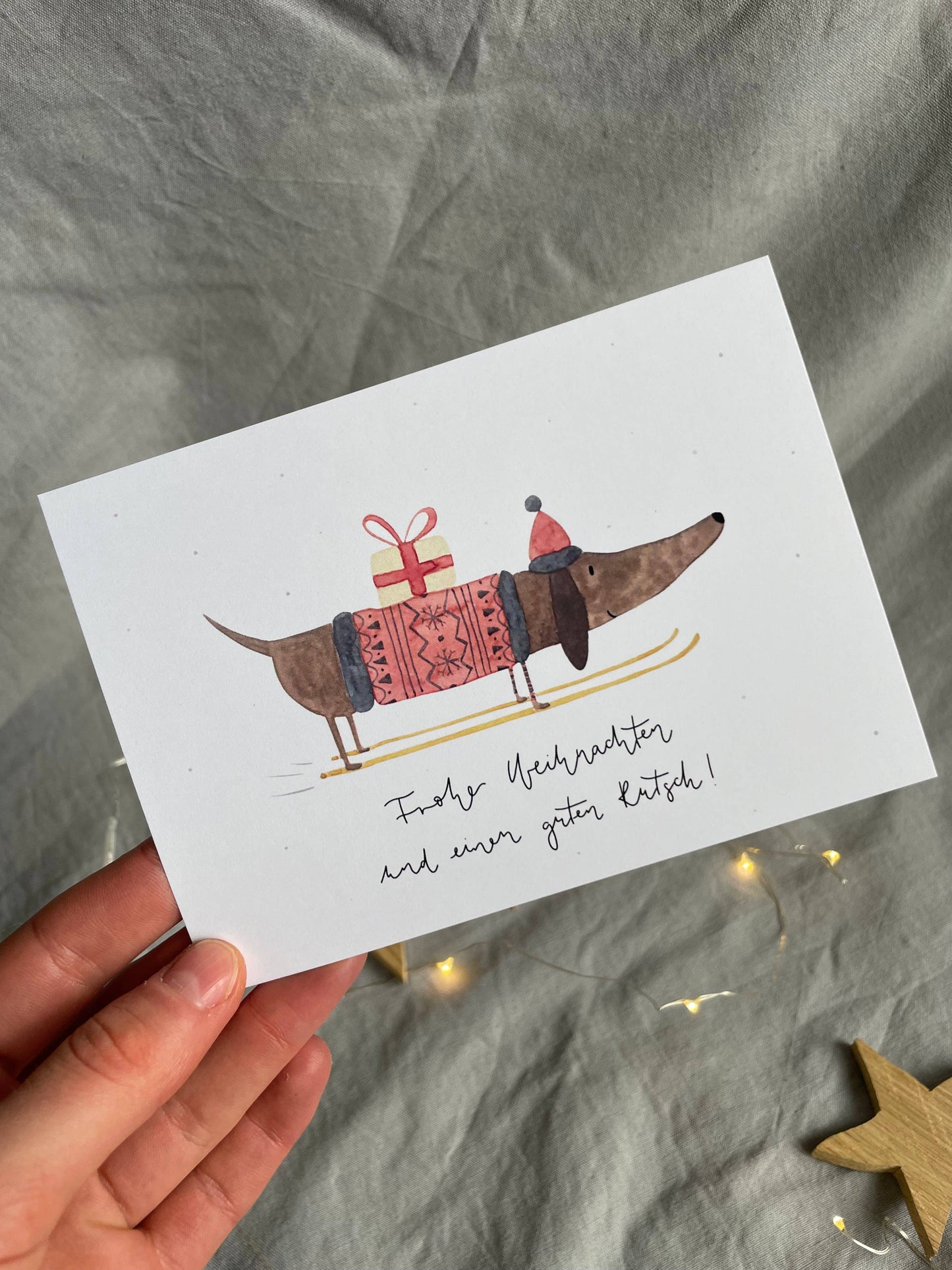 Dackel - Frohe Weihnachten und einen guten Rutsch