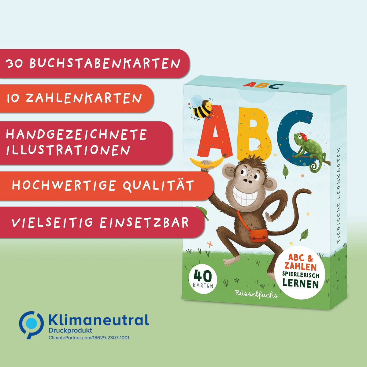 Lernkarten ABC und Zahlen für Kinder von Rüsselfuchs