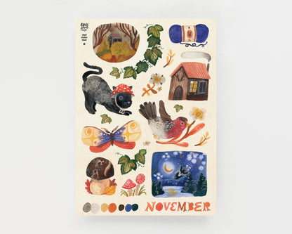Stickerbogen - November