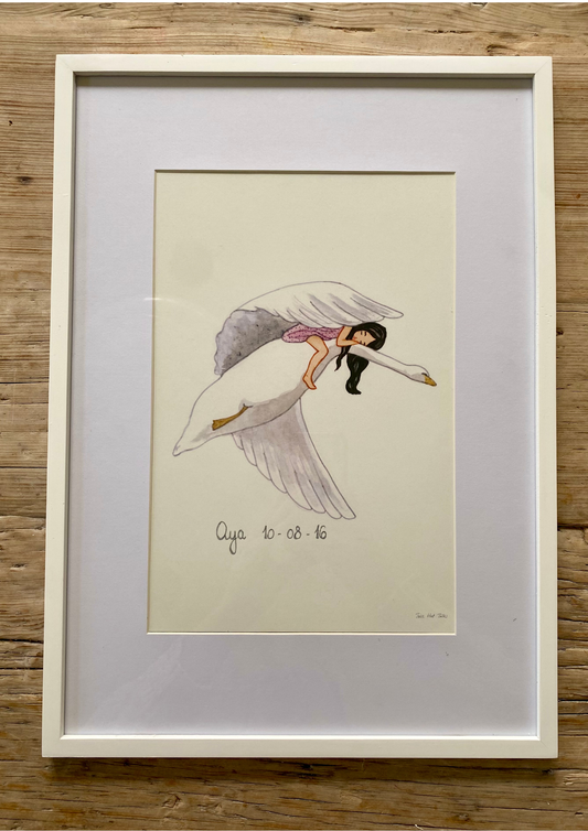 Vorbestellung - Schwan mit Mädchen - Poster A4