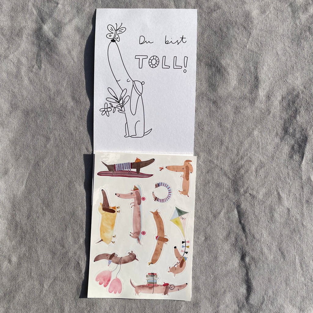 Spülmaschinenfeste Sticker Dackel von Hannahs Firlefanz A6