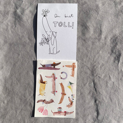 Stickerbogen - Dackel 