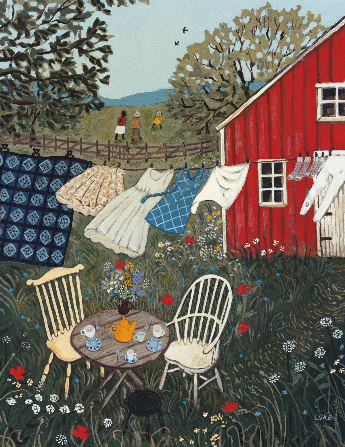 Print - Tee im Garten