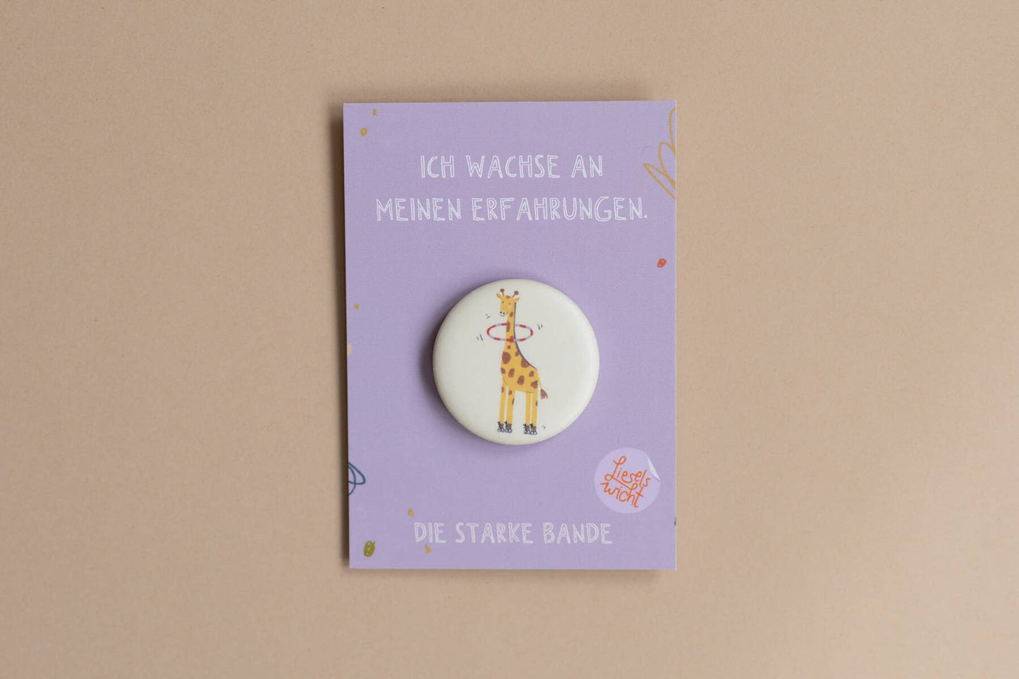 Button - Giraffe - Ich wachse an meinen Erfahrungen