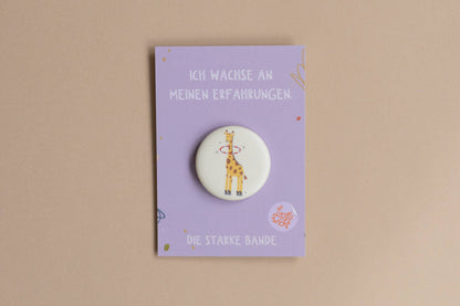 Button - Giraffe - Ich wachse an meinen Erfahrungen