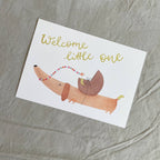 Postkarte Welcome little one Dackel von Hannahs Firlefanz A6