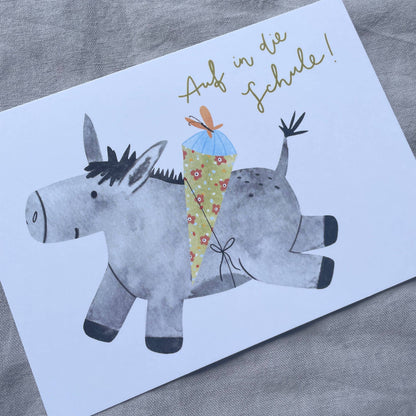 Einschulung - Esel