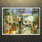 Adventskalender Stall von Bethlehem von Sellmer A4 mit geöffneten Türchen