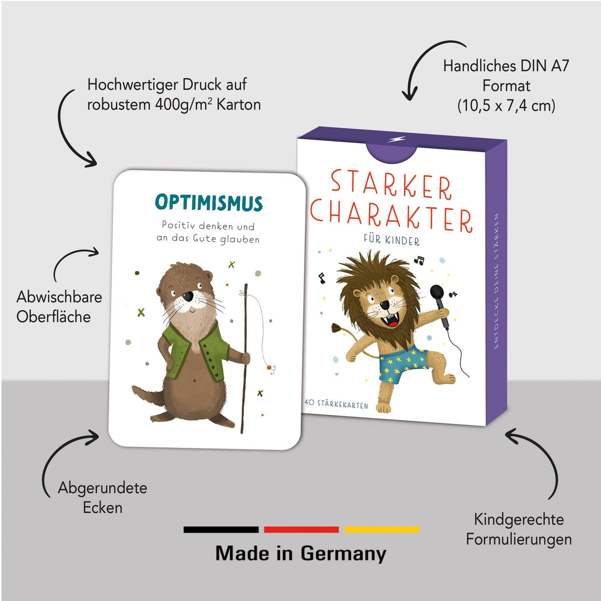 Stärkekarten Starker Charakter für Kinder von Rüsselfuchs