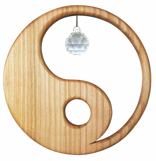 Fensterschmuck - Ying Yang mit Regenbogen-Kristall