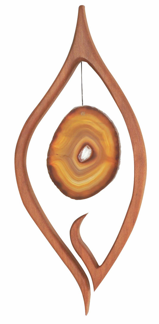Fensterschmuck - Segel mit naturfarbener Achatscheibe