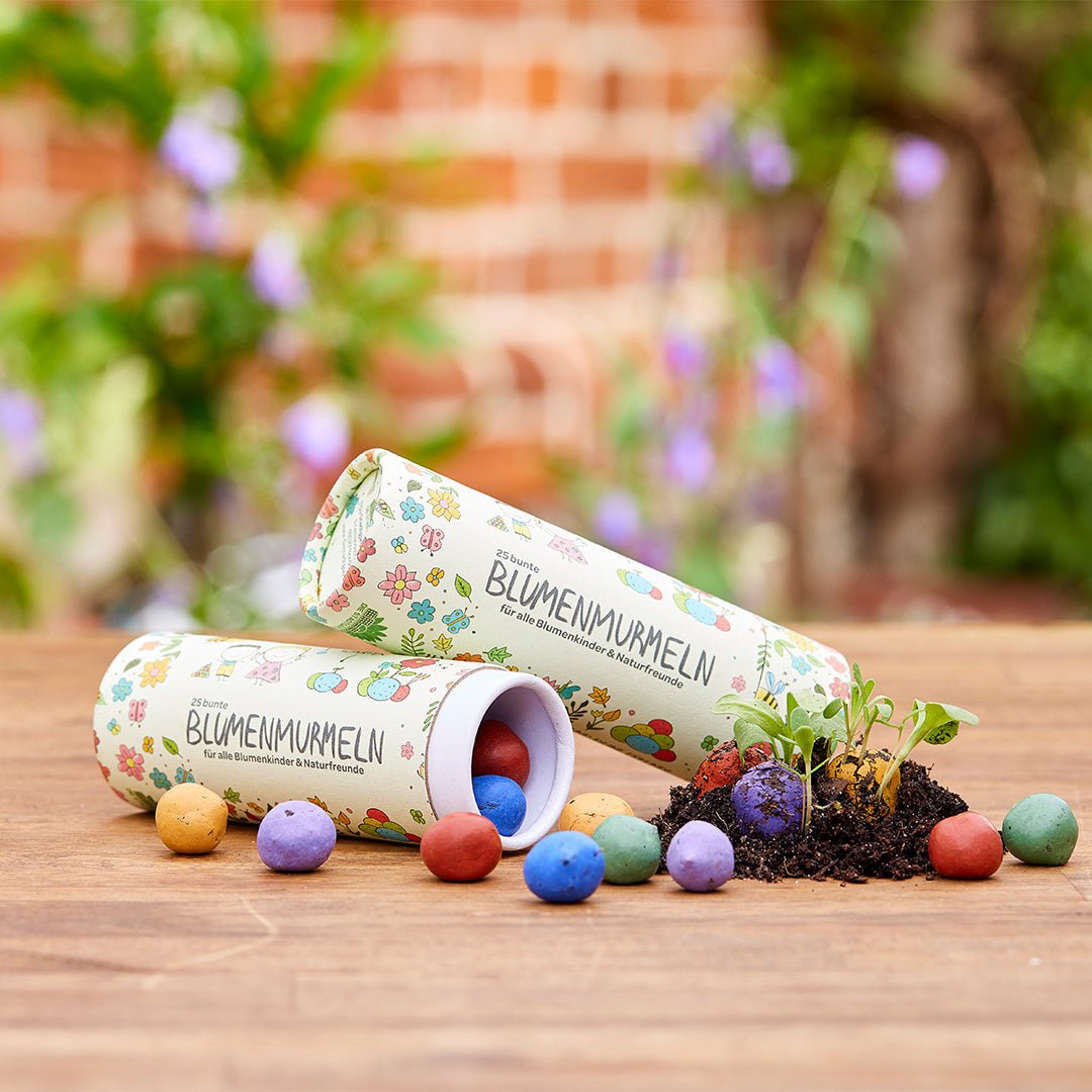 25 bunte Blumenmurmeln