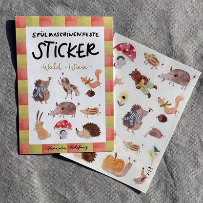 Stickerbogen - Wald und Wiese