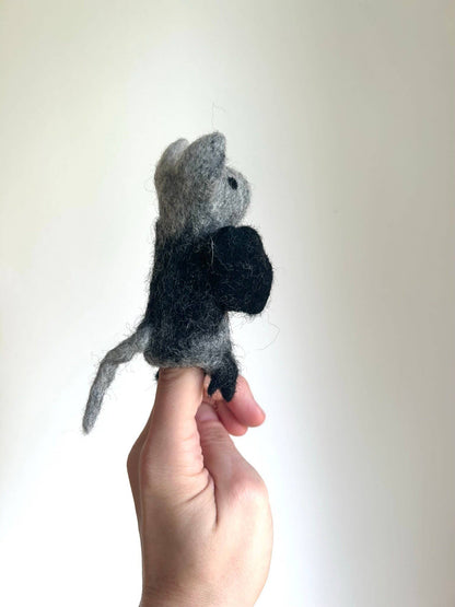 Filz-Fingerpuppe - Fledermaus