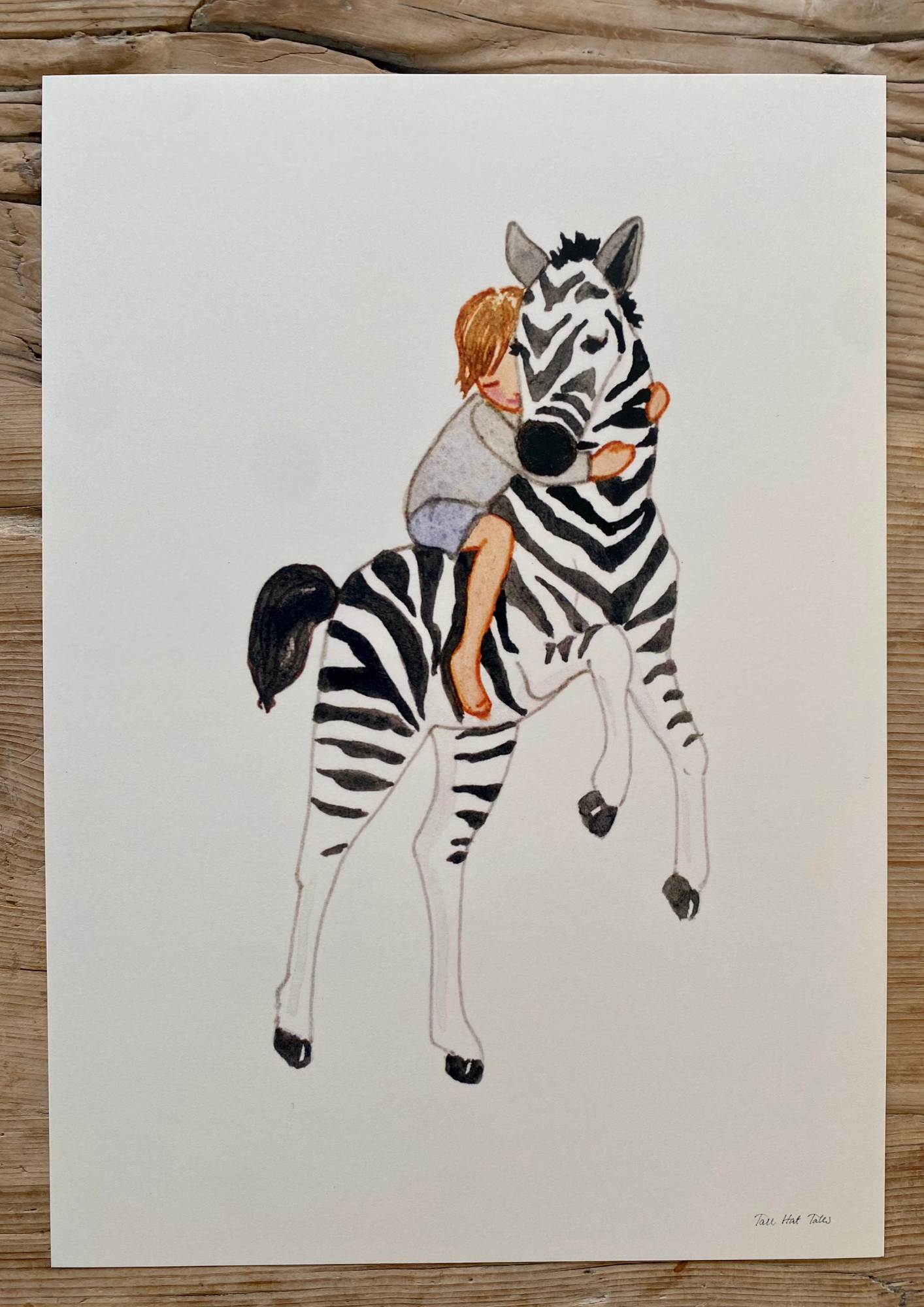 Zebra mit Kind - Poster A4
