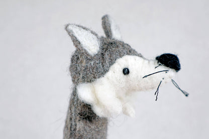 Filz-Fingerpuppe - Wolf