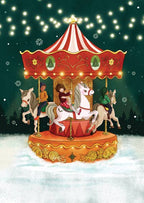 Postkarte Weihnachtskarussell von Belle & Boo A6