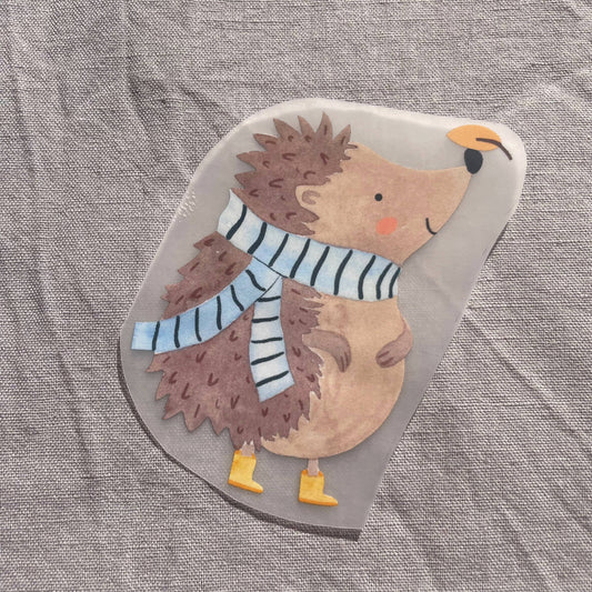 Bügelbild - Igel mit Schal