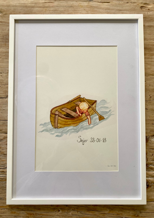 Vorbestellung - Beiboot mit Jungen - Poster A4