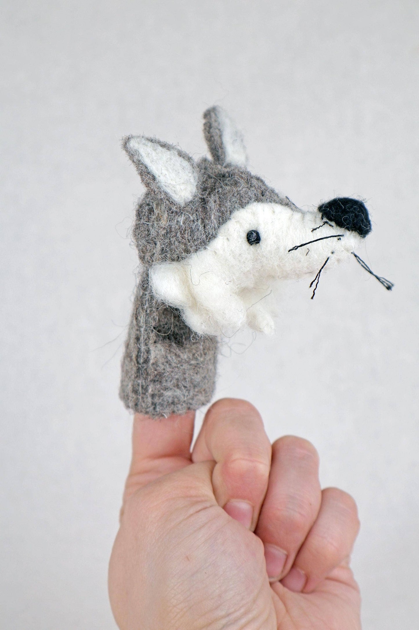 Filz-Fingerpuppe - Wolf