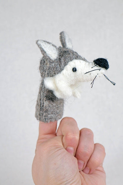 Filz-Fingerpuppe - Wolf