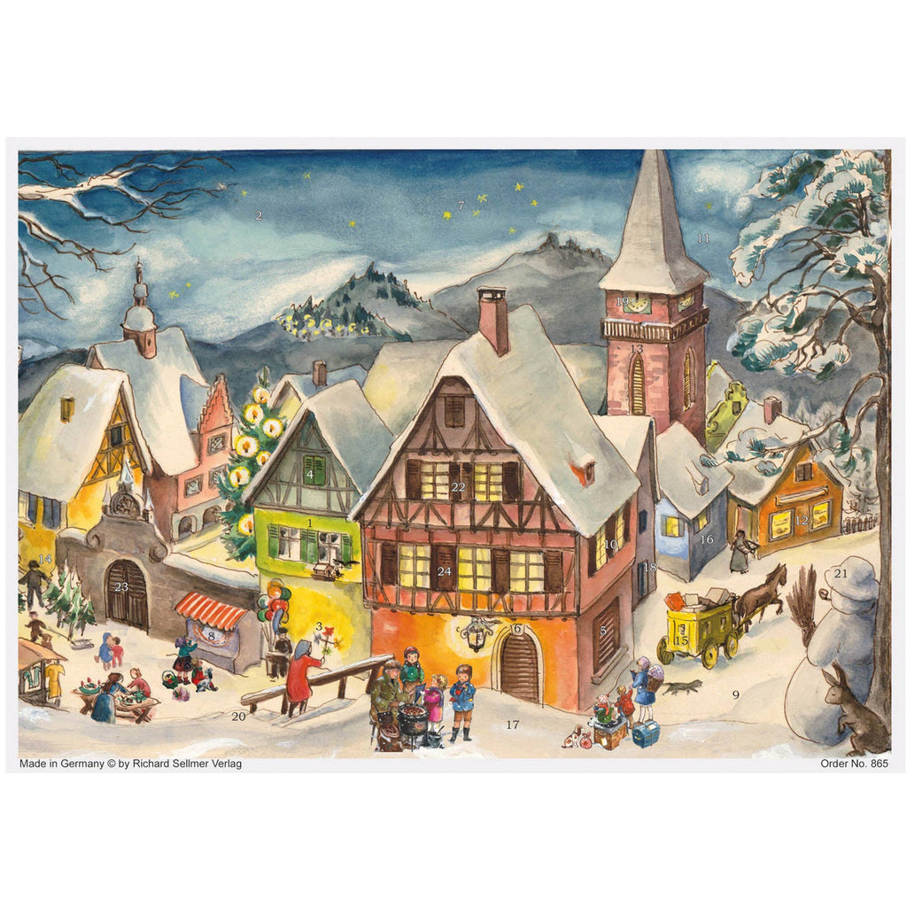 Adventskalender Verschneites Dorf von Sellmer A4
