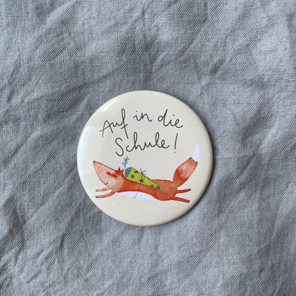 Button Auf in die Schule Fuchs von Hannahs Firlefanz