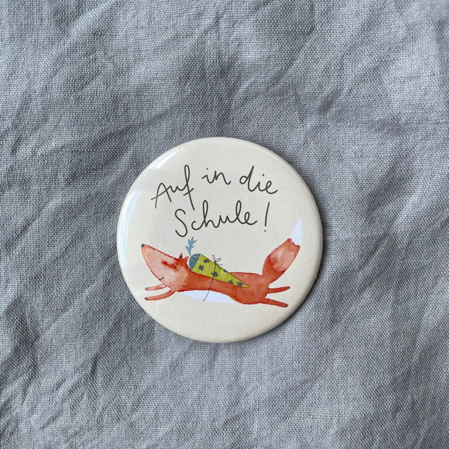Button - Auf in die Schule - Fuchs