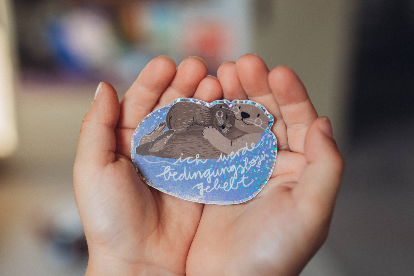 Glitzersticker - Otter - Bedingungslos geliebt