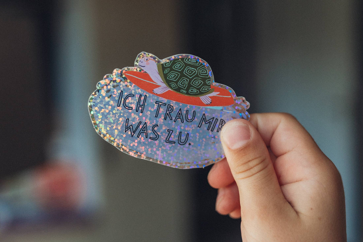 Glitzersticker - Schildkröte - ich trau mir was zu