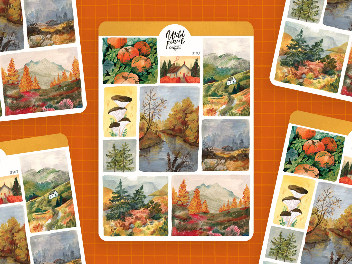 Stickerbogen - Herbstlandschaften