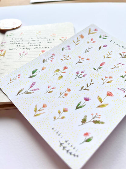 Stickerbogen - Blumen